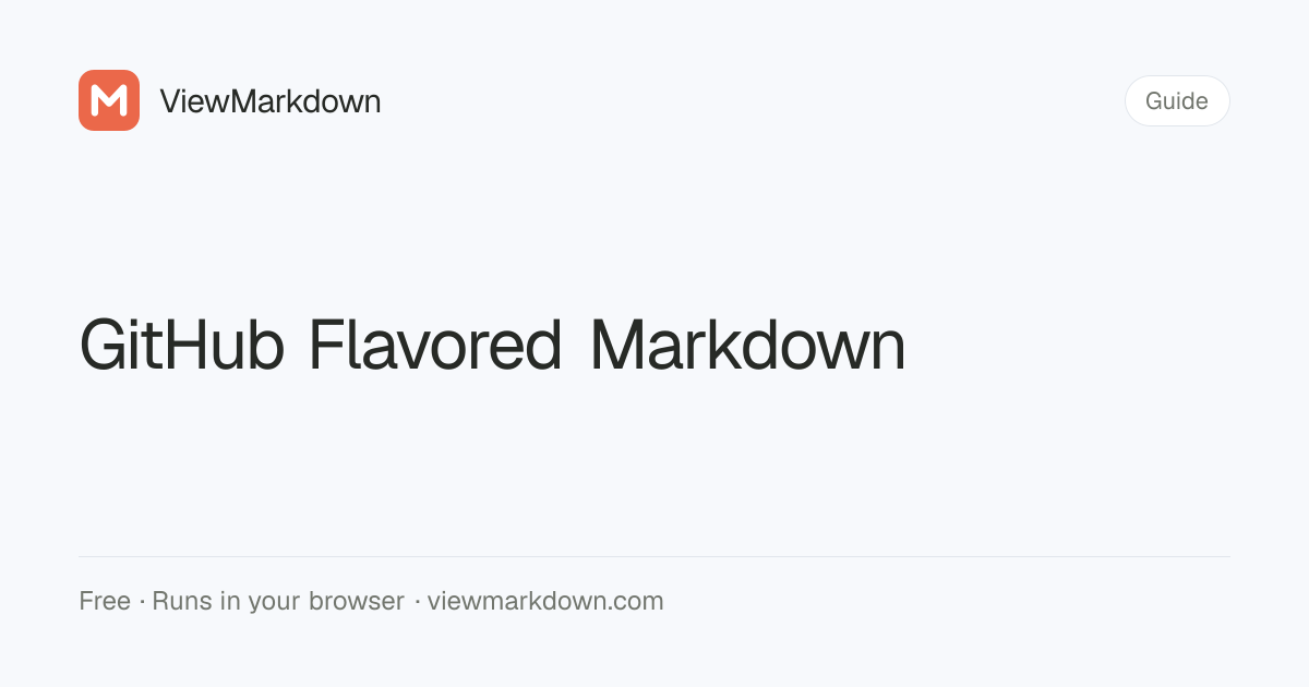 GitHub Flavored Markdown: tables, task lists and GFM extras | ViewMarkdown